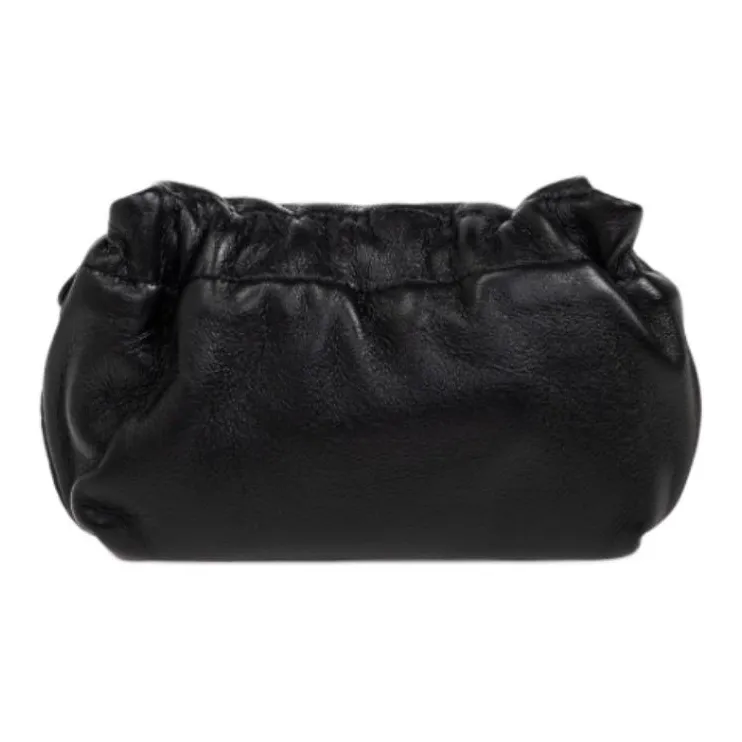 FENDI Lambskin Shoulder Bag Mini Women's Black-2