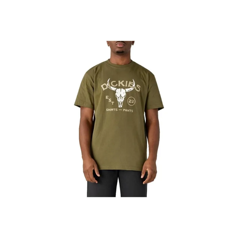 Dickies Bull Skull Heavyweight T-Shirt T-Shirt Unisex Green-0