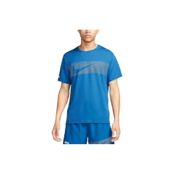 Nike Dri FIT UV Short Sleeve Running Top T Shirt Men's Blue