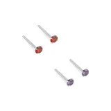 2 Pairs--Soft Purple+Rose Red