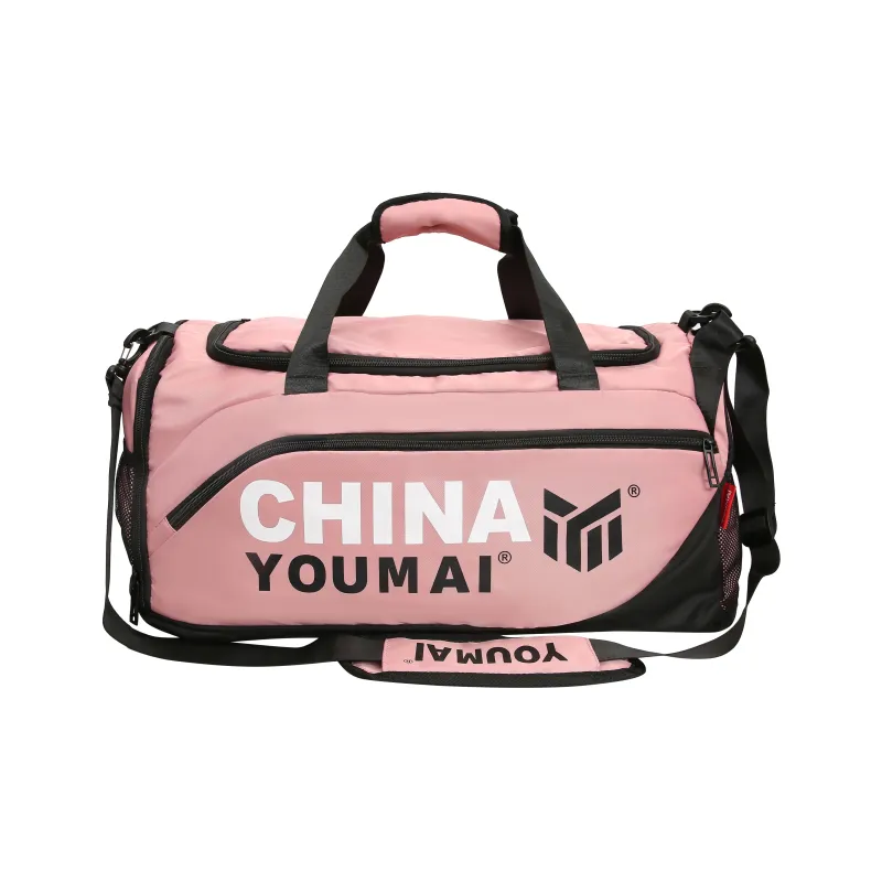 Deli Bear Nylon Gym Bag Large Size Unisex Black/Pink/Khaki/Rose Red/Yellow/Army Green-6