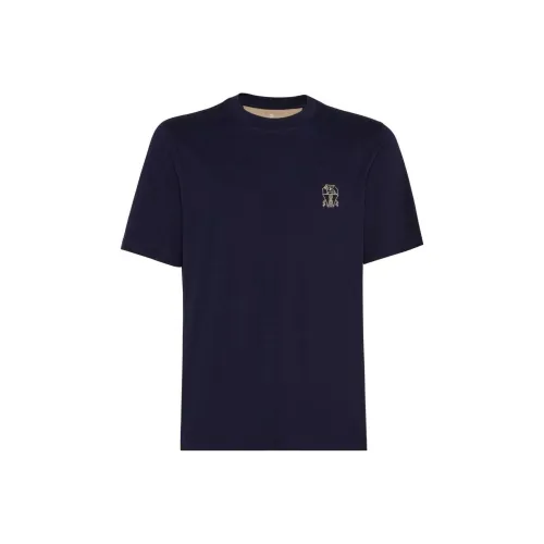 Brunello Cucinelli Logo Embroidered Crewneck T Shirt