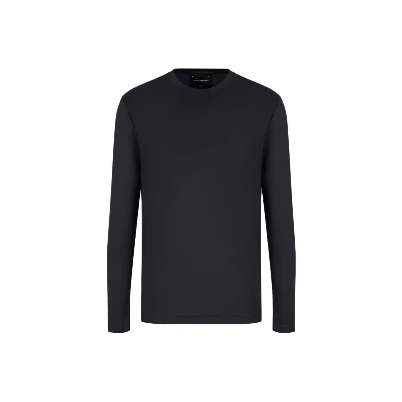 EMPORIO ARMANI Long Sleeved Crewneck Straight Hem Top-6