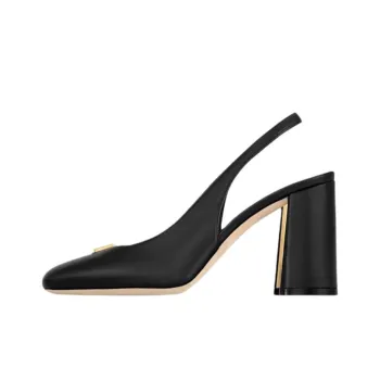 LOUIS VUITTON Swing Chunky Heel High Heels 8.5cm Women's Black