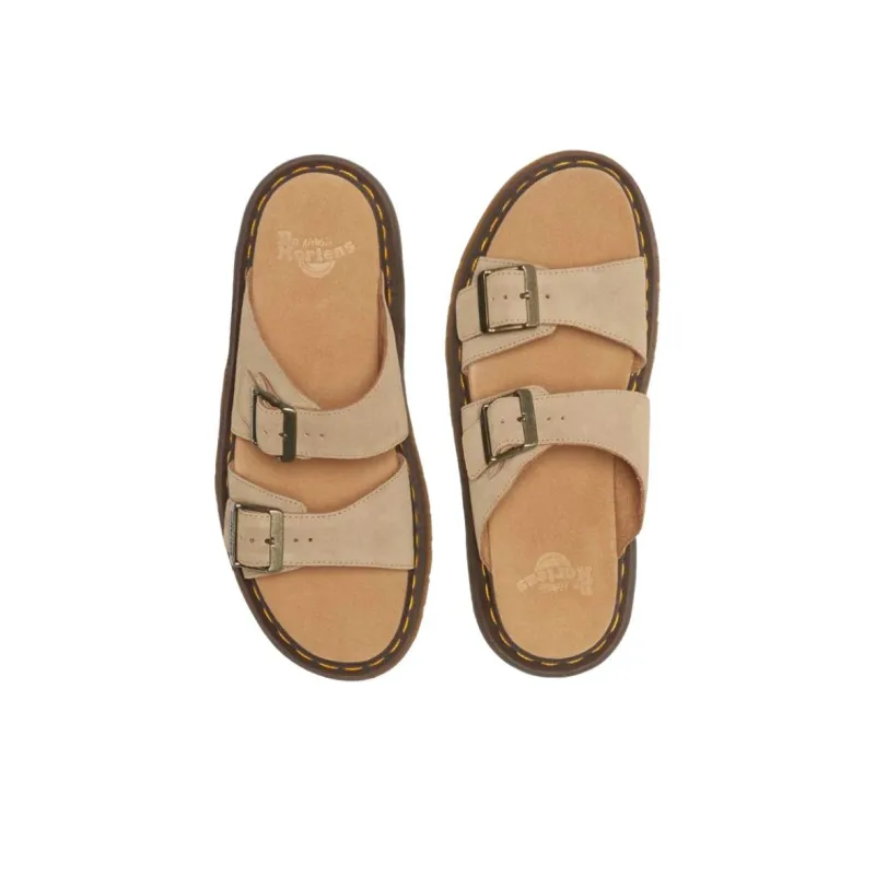 Dr. Martens Josef Suede Slide Sandals Savannah Tan Bronx Suede-4