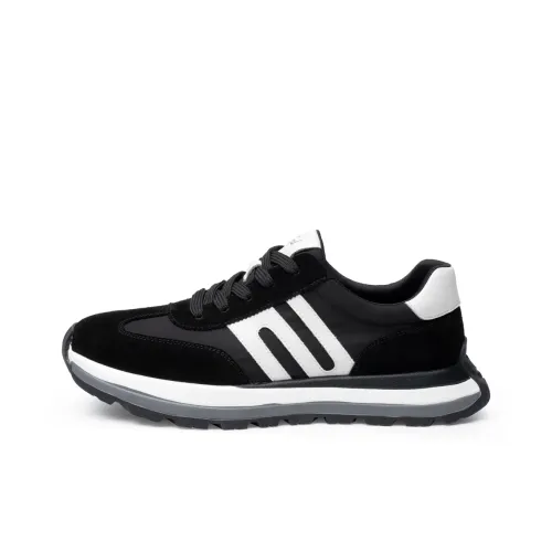FED Casual Shoes Men Low Top Black/White