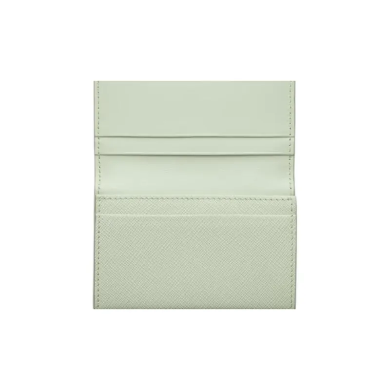 PRADA Leather Card Holder Women's Light Green-4
