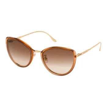 LONGINES Palladium Cat Eye Sunglasses Women's Brown