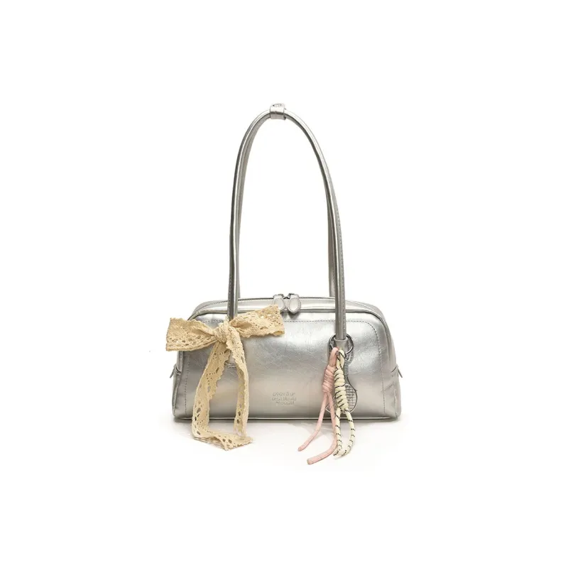 Yalu PU Shoulder Bag Regular Women's Pink/White/Silver/Black/Blue-15