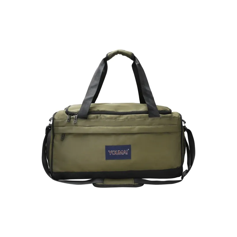 Deli Bear Nylon Gym Bag Unisex Black/Pink/Red/Khaki/Blue/Army Green/Gray-22