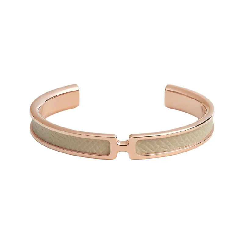 HERMES Calfskin Bangles Women's Light Gold-0