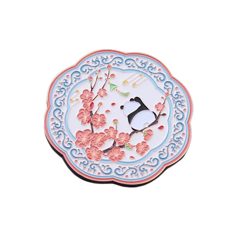 XIBI Metal Round Small Makeup Mirror In Chinese Style Cute Portable Miniature Pocket Mirror-2