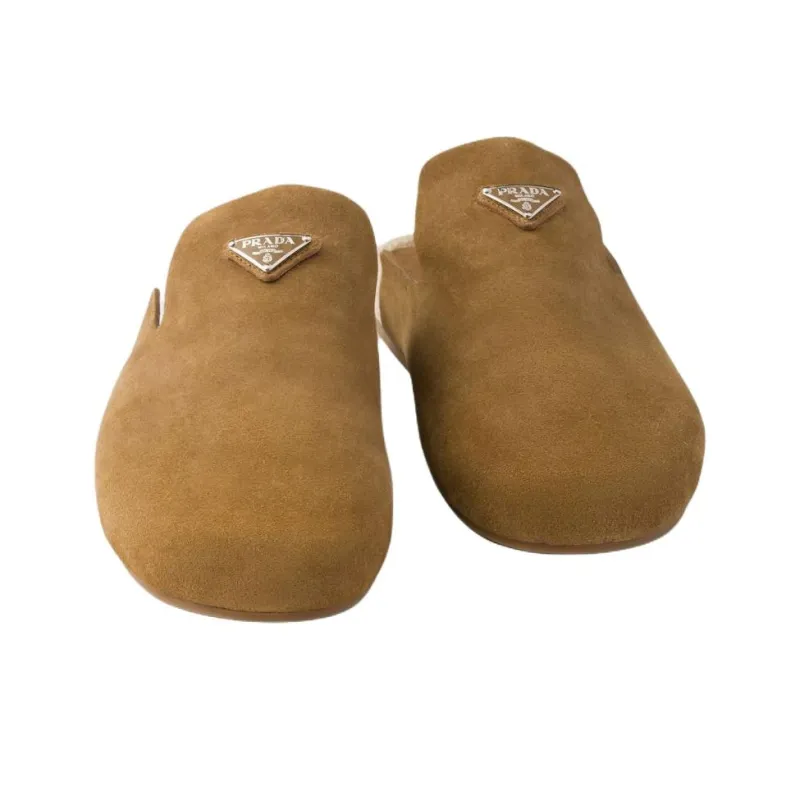 PRADA Closed Toe Slippers Men's Brown-4