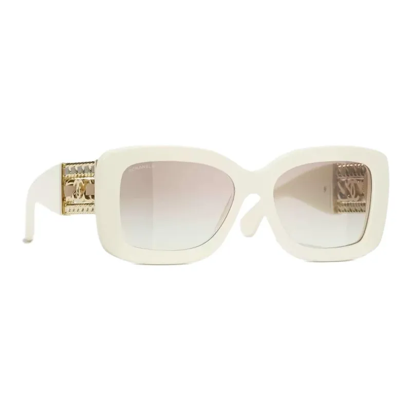 CHANEL Irregular Shape Sunglasses Unisex Black-1