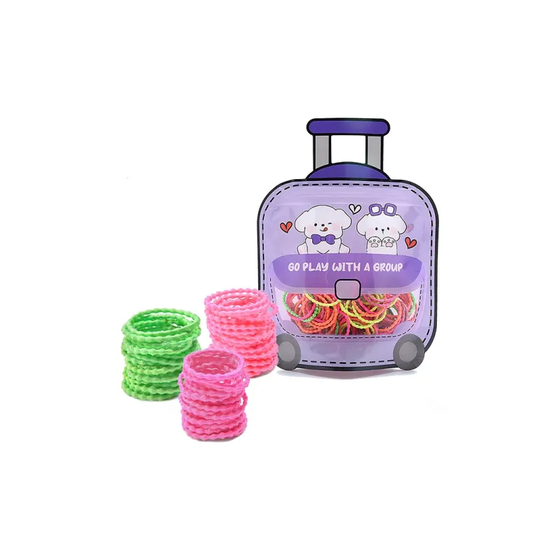 ROYALSASA Rubber Band Iron Box Hair Tie Kids'-9