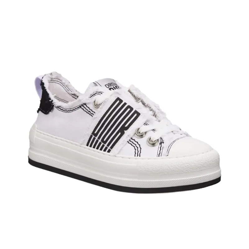 DIOR Walk'n'Dior Low Top Canvas Shoes Women's White-2