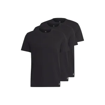 Adidas ACTIVE FLEX COTTON CREWNECK SHIRT UNDERWEAR T-Shirt Men's 3 Pack Black