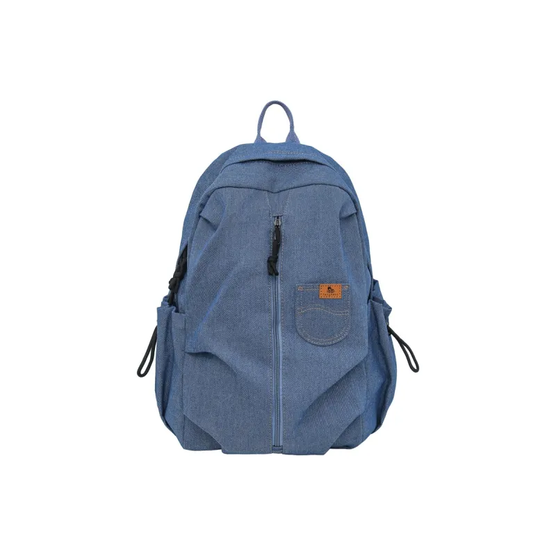 SUN EARTH &U Denim Backpack Unisex Black/Blue-1