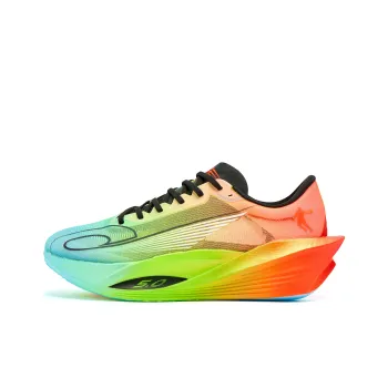 QIAODAN Phantom PB5.0 Running Shoes Men Low Top Shine Fire Red Cirrus Blue