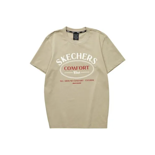 Skechers Colorful T Shirts Men Beige Brown/01GA