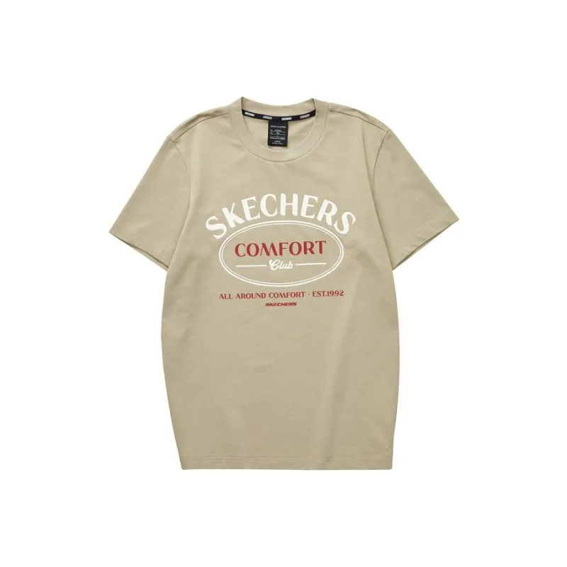 Skechers Colorful T Shirts Men Beige Brown/01GA-0