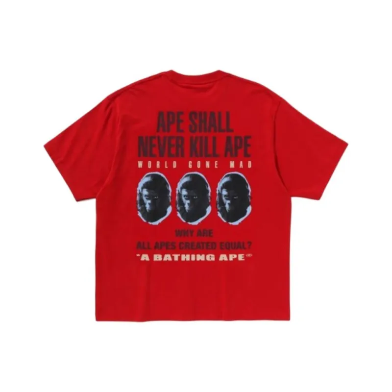 A BATHING APE Slogan Relaxed Fit Tee-5