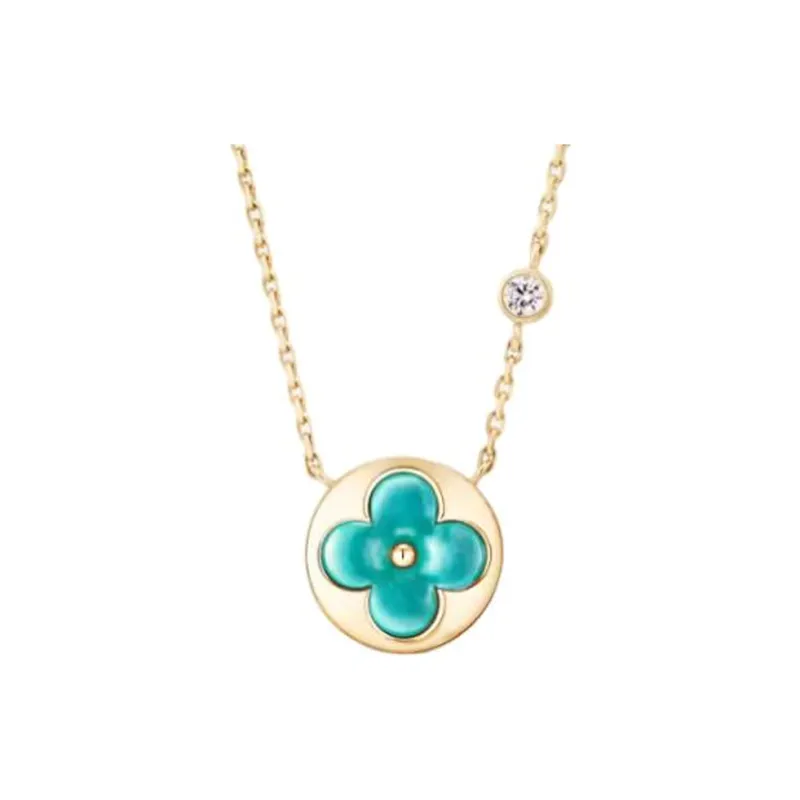 LOUIS VUITTON Color Blossom Bb Sun Pendant Yellow Gold Amazonite And Diamond-1