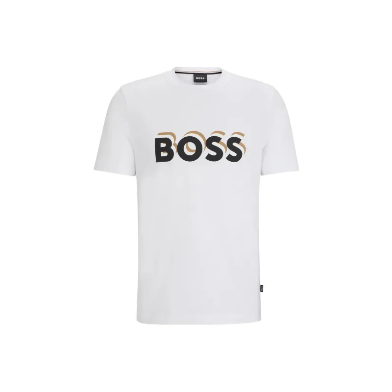 HUGO BOSS Logo Printed Crewneck T Shirt-0