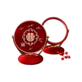 Auspicious Cloud Double Joy Flannelette Embroidery Mirror (Low Base) 1 Pc