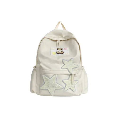 LETOO Composite Cloth Backpack Unisex Black/White/Green/Yellow