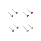 4 Pairs Soft Purple+Rose Red+Lemon+Passionate Pink