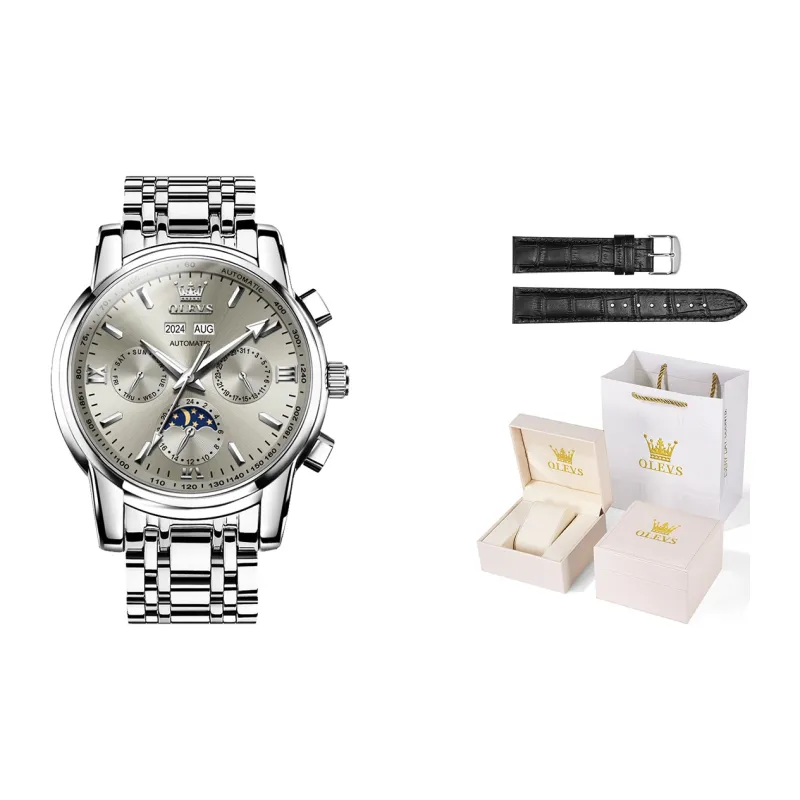 OLEVS Play The Cool Series Automatic Mechanical Movement Watch Men's Watches Blue Dial-9