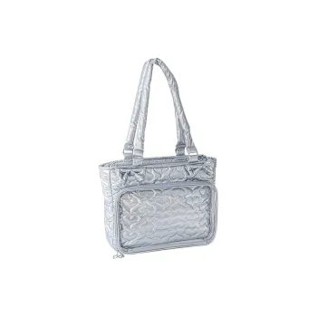 Rosyposy Fabric Shoulder Bag Women's Silver/White