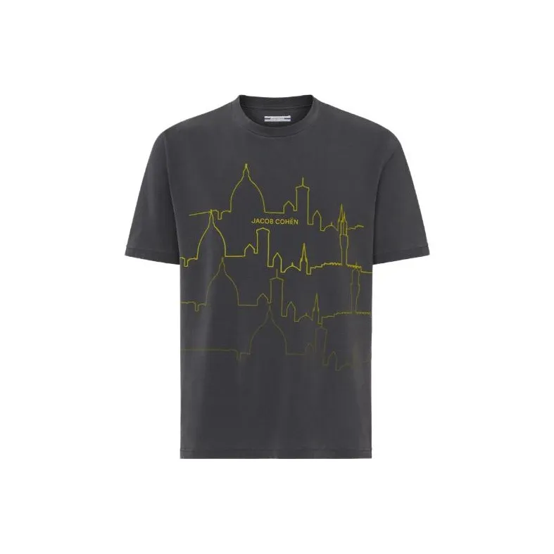 JACOB COHEN Stretch Jersey Grand Tour Florence T-Shirt T-Shirt Men's Charcoal Gray-0