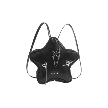 NX DOUGHNUT PU Gothic Y2K Millennium Bag Backpack Women's Black