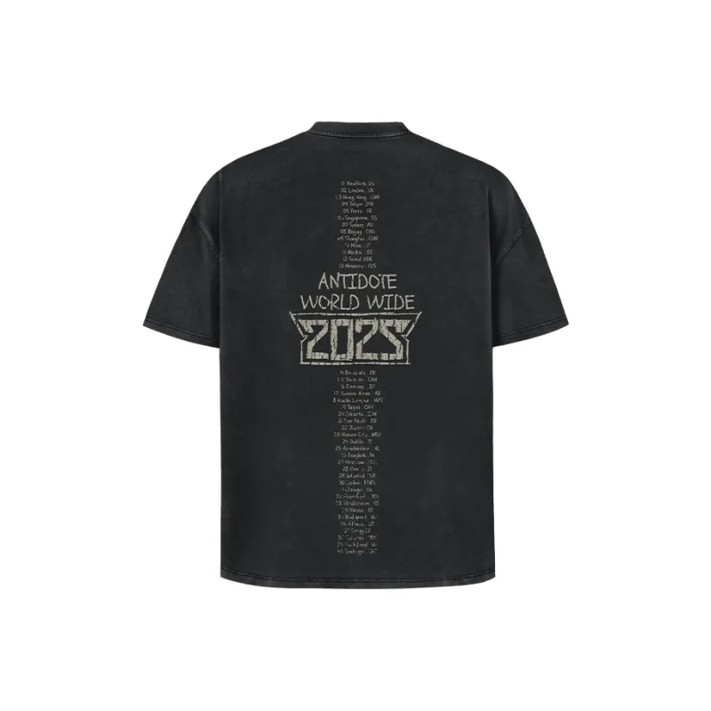 Antidote Worldwide T Shirt Unisex Washed Black-1