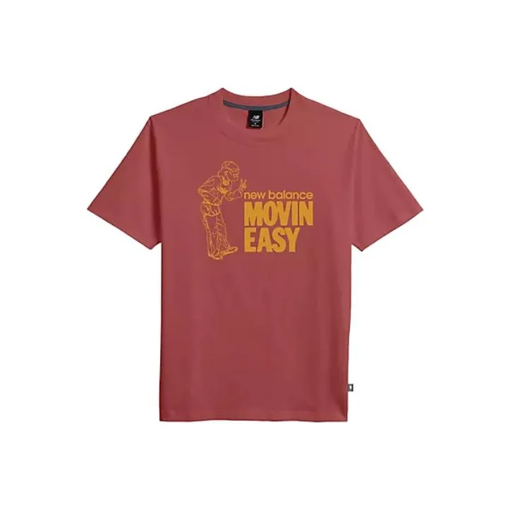 New Balance Movin Easy T-Shirts Men Brick Red-0