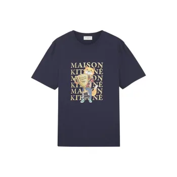 Maison Kitsune Fox Champion Printed Crewneck T Shirt