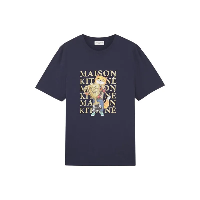 Maison Kitsune Fox Champion Printed Crewneck T Shirt-0