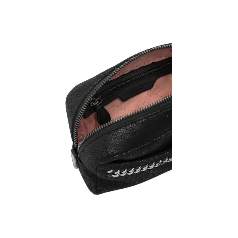Stella McCartney Polyurethane Handheld Makeup Bag Women's Black-4