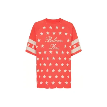 BALMAIN Signature Stars Print T Shirt