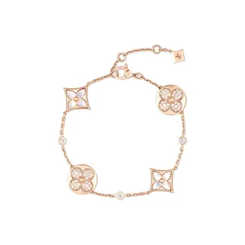 LOUIS VUITTON 18K Rose Gold, Mother Of Pearl, Diamond Bracelets Unisex Pink Gold