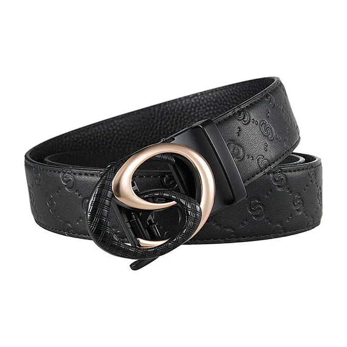 JONNY MOORE Top Grain Cow Leather Belts Men's 3.5CM-1