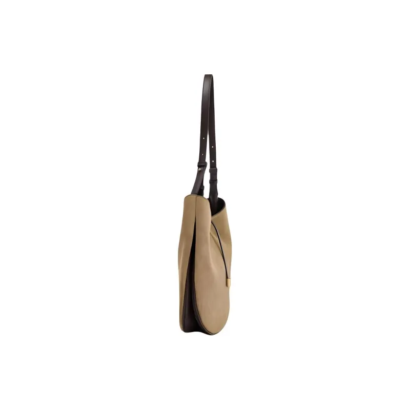 ZARA Cow Leather Shoulder Bag Tubas Women's Sand & Brown-2