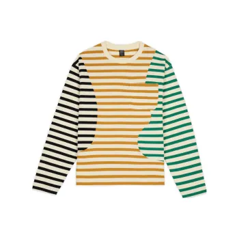 Brain Dead ORGANIC PANELED STRIPE LONG SLEEVE T SHIRT T Shirt Unisex Multicolor