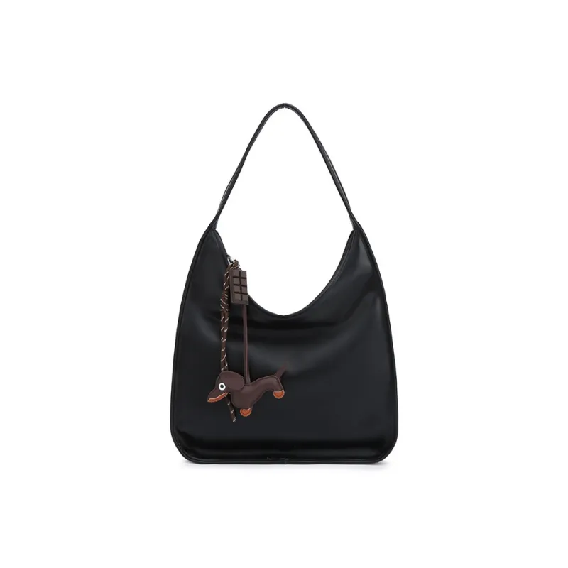 NOMK PU Shoulder Bag Handbag Shoulder Bag Women's Ecru/Silver Black/Dark Brown-7