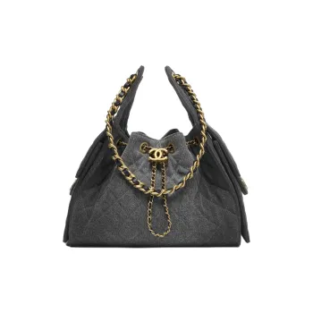 CHANEL 25Bag Washed Denim Shoulder Bag Small Size Women's