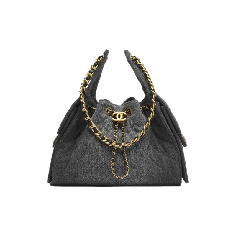 CHANEL 25Bag Washed Denim Shoulder Bag Small Size Women's-0