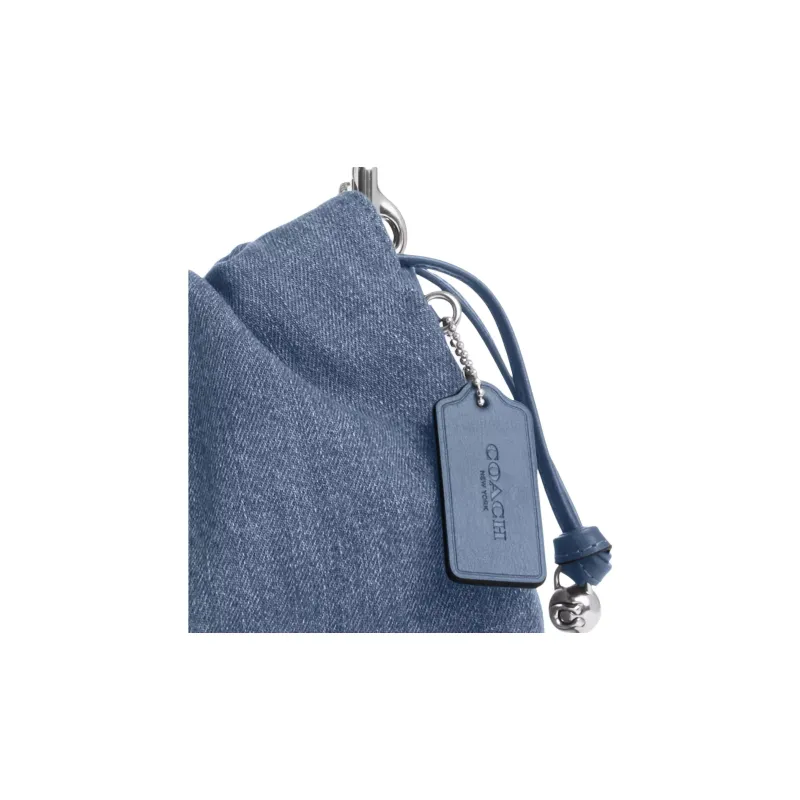 COACH Faye Denim Shoulder Bag Medium Size Women's Blue-3