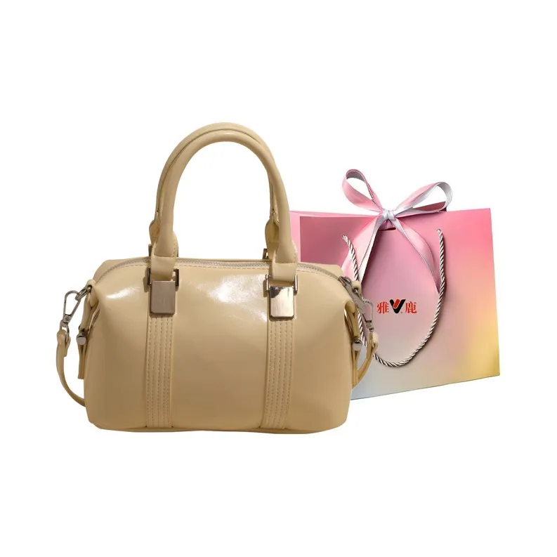 Yalu PU Handbag Women's Black/Light Yellow/Light Pink/White-7